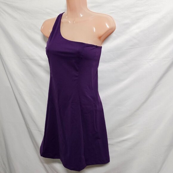 Outdoor Voice One Shoulder Lined Short Exercise Dress Women Size XS Purple Acai - Picture 6 of 15